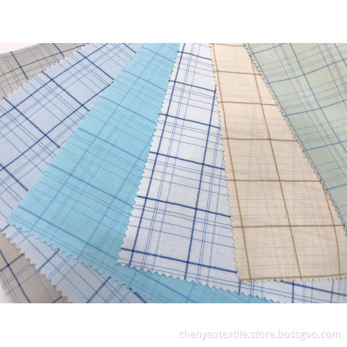 T/C Oxford Woven Yarn-dyed Dobby Plaid Fabric